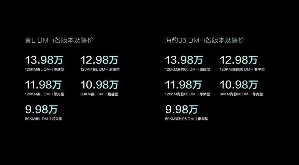 比亚迪秦L DM-i怎么选？首推120KM卓越型，13.98万上顶配！