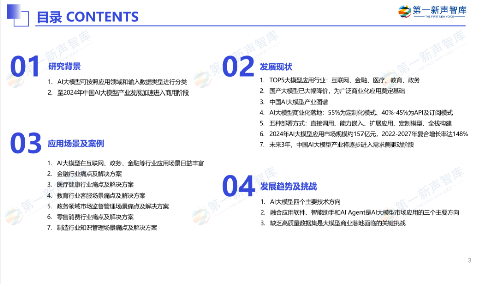 《2024年中国AI大模型产业发展与应用研究报告》重磅发布｜第一新声研究院